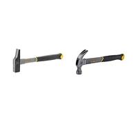 STANLEY STHT0-54159 Marteau de menuisier, Gris & Stht0-51309 Arrache-Clous - manche en Fibre de Verre - Poignée Grip - manche Bi matière- - Liaison Epoxy - 450 G