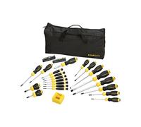 Stanley Kit tournevis STHT0-62113 – 42 pièces, sac bandoulière, poignées SoftGrip, acier chromé