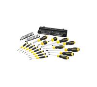 STANLEY Stht0-62143 Coffret De Vissage 57 Pièces - Tournevis Standard / Phillips Et Porte Embouts -Embouts De 25Mm - Tournevis De Précision - Grandes Poignées Souples - Lame En Acier