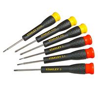 STANLEY Stht0-62632 Set De 6 Tournevis Fabriqué En France - Lame En Acier Chromé - Grande Résistance - Poignée Ergonomique - Normes NF-E, Din Et Iso