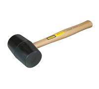 STANLEY STHT1-57100 maillet en Caoutchouc Diamètre 60mm - Travail avec Pince À Cornière Ou Ciseaux À Bois - manche Long en Bois Hickory - 660G