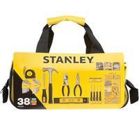 Stanley Stmt0-74101 Composition d'Outils mix Dans Un Sac Souple - mesure - marteau - Tournevis Porte-Embouts - Tournevis de Précision - Pinces - Niveau… - Dimensions : 33 x 20 x 16.5 cm - 38 Pièces