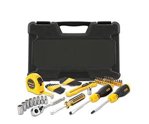 STANLEY STMT0-74864 Composition d'outils - mètre - tournevis - cliquet 1/4 - cutter - douilles - clés males - tournevis porte-embouts - livré dans un coffret résistant - 51 pièces
