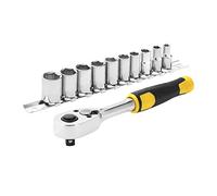 Stanley STMT82666-0 Jeu de douilles + cliquet 72 dents 1/4", 11 pieces