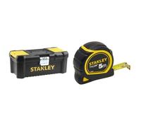 Stanley Stst1-75515 Boîte À Outils Avec Plateau Porte-Outils Amovible & 1-30-697 - Mètre Tylon Bi matière 5m X 19mm - Ruban Anti-Corrosion - Blocage Du Ruban - Position Du Zéro