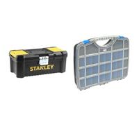 Stanley Stst1-75515 Boîte À Outils Avec Plateau Porte-Outils Amovible - 2 Organiseur & tayg 22555 Casier à séparateurs Amovibles Basic Line nº 22-21, Noir