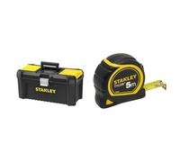 Stanley STST1-75518 Boite À Outils Plastique avec 2 Organiseurs Sur Le Couvercle & 1-30-697 - Mètre Tylon Bi matière 5m X 19mm - Ruban Anti-Corrosion - Blocage Du Ruban