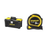 Stanley STST1-75518 Boite À Outils Plastique avec 2 Organiseurs Sur Le Couvercle & Mesure 3 m x 13 mm Bi-Matière Tylon - Métre à Ruban Léger, Compact et Ergonomique