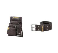 Stanley STST1-80114 Porte-outils, Jaune/noir + Stanley STST1-80119 Ceinture en Cuir, Noir