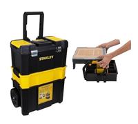 Stanley Stst1-80151 Servante Porte Outils 3 En 1 - Boite À Outils Détachable 45 Cm - Poignée Télescopique - Roues 18Cm & STST1-75540 Boîte à Compartiments Sortlevel 23 - Profondeur 79mm