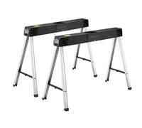 STANLEY Tréteaux Métalliques Pliants 340Kg (Paire), 1-97-475 | Solution d'établi portable et durable, station de travail pliable et extensible