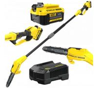 Stanley - Tronçonneuse d'élagage sans fil 18V 20 cm, 1 batterie 4,0 Ah Li-Ion, chargeur SFMCPS620M1-QW
