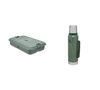 STANLEY Useful Classic Box vert Classic Legendary Bottle 1L/1.1QT Hammertone Green-Acier Inoxydable-Sans BPA-Maintient la température pendant 24h-Couvercle étanche qui sert de Tasse