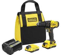 Stanley - Perceuse-visseuse sans fil 18 V, 2 batteries 1,5 Ah Li-Ion, chargeur SFMCD700C2S-QW