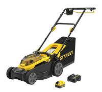 Stanley V20 Tondeuse à Gazon sans Fil brushless 34 cm, 18V SCMWP3401M1-QW | Batterie Li-Ion 4Ah, Chargeur 2A