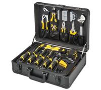 STANLEY Valise de Maintenance 142 Pièces - Pinces et Coupe-Touts, Clé à Molette, Niveau, Mesure, Tournevis, Scie à Métaux, Cutter, Marteau, Outils pour Serrage-Vissage STMT98109-1