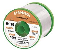 Stannol HS10 2510 Étain à souder sans plomb bobine Sn99,3Cu0,7 ROM1 500 g 1.5 mm