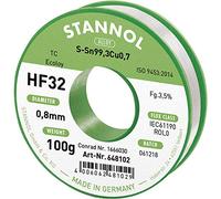 Stannol HF32 3,5% 0,8MM SN99,3CU0,7 CD 100G Étain à souder sans plomb sans plomb, bobine Sn99,3Cu0,7 ROL0 100 g 0.8 mm