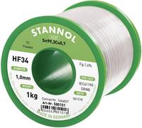 Stannol HF34 1,6% 1,0MM FLOWTIN TC CD 1000G Étain à souder sans plomb bobine, sans plomb Sn99,3Cu0,7 ORM0 1000 g 1 mm