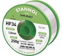 Stannol HF34 1,6% 1,0MM FLOWTIN TC CD 250G Étain à souder sans plomb bobine, sans plomb Sn99,3Cu0,7 ORM0 250 g 1 mm
