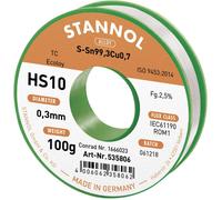 Stannol HS10 2,5% 0,3MM SN99,3CU0,7 CD 100G Étain à souder sans plomb sans plomb, bobine Sn99,3Cu0,7 ROM1 100 g 0.3 mm