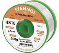 Stannol HS10 2510 Étain à souder sans plomb bobine Sn95,5Ag3,8Cu0,7 ROM1 250 g 0.5 mm