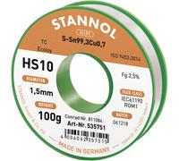 Stannol HS10 2510 Étain à souder sans plomb bobine Sn99,3Cu0,7 ROM1 100 g 1.5 mm
