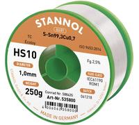 Stannol HS10 2510 Étain à souder sans plomb bobine Sn99,3Cu0,7 ROM1 250 g 1 mm