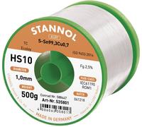 Stannol HS10 2510 Étain à souder sans plomb bobine Sn99,3Cu0,7 ROM1 500 g 1 mm
