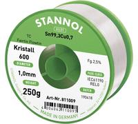 Stannol Kristall 600 Fairtin Étain à souder sans plomb sans plomb Sn99,3Cu0,7 REL0 250 g 1 mm