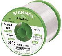 Stannol Kristall 600 Fairtin Étain à souder sans plomb sans plomb Sn99,3Cu0,7 REL0 500 g 1 mm