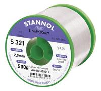 Stannol S321 2,0% 2,0 mm SN99,3CU0,7CD 500G Fil à souder, sans plomb, bobine Sn99,3Cu0,7 ORH1 500 g