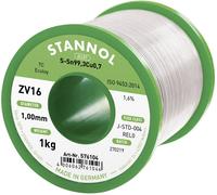 Stannol ZV16 Étain à souder sans plomb sans plomb Sn99,3Cu0,7 REL0 1000 g 1 mm