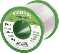 Stannol ZV16 Étain à souder sans plomb sans plomb Sn99,3Cu0,7 REL0 1000 g 1 mm