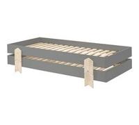 STAPEL - Lot de 2 Lits Empilables 90x200cm Gris Flèche - Altobuy Gris G