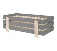 STAPEL - Lot de 3 Lits Empilables 90x200cm Gris Flèche - Altobuy Gris G