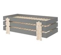 STAPEL - Lot de 3 Lits Empilables 90x200cm Gris Puzzle - Altobuy Gris G