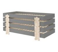 STAPEL - Lot de 4 Lits Empilables 90x200cm Gris Puzzle - Altobuy Gris G