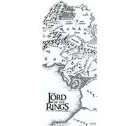 STAR CUTOUTS Figurine en carton Backdrop Carte de Gondor et Rohan Noir et blanc - Le seigneur des anneaux- Haut 185 cm Blanc