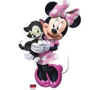 STAR CUTOUTS Figurine en carton Disney Minnie avec une robe rose à pois blanc et le chaton Figaro qui sourient 89 cm Multicolors G