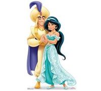 STAR CUTOUTS Figurine en carton Disney Princesse Jasmine et Aladdin Hauteur 89 cm Bleu G