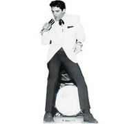 STAR CUTOUTS Figurine en carton Elvis Presley Veste blanche micro et Batterie -H 179 cm Blanc G