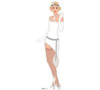 STAR CUTOUTS Figurine en carton Gatsby 1920 femme roble blanche vintage - H 178 cm Blanc