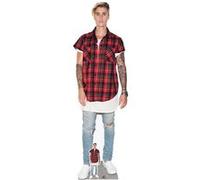STAR CUTOUTS Figurine en carton Justin Bieber Chemise à carreaux rouge et noire et Jean troué 172 cm Rouge G