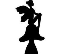 STAR CUTOUTS Figurine en carton ombre et Silhouette de fée assise sur un champignon -174 cm Noir