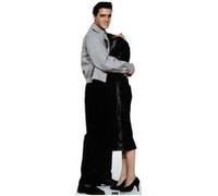 STAR CUTOUTS Figurine en carton Passe tête Elvis Presley debout qui serre une femme en robe noire 182 cm Noir