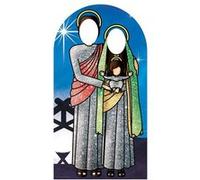 STAR CUTOUTS Figurine en carton Passe tête Joseph et Marie et Jésus -Sainte Famille Haut 174 cm Bleu G