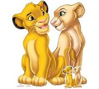 Figurine en carton - Simba et Nala - Le Roi Lion - Hauteur 81 cm - Décoration de fête