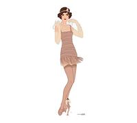 STAR CUTOUTS Ltd Gatsby 1920s Beige Flapper Girl Découpe en Carton Multicolore 177 x 58 x 177 cm
