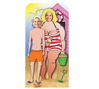 Star Cutouts - Stsc134 - Figurine Géante Passe-Tête en - Couple A La Plage 186 Cm